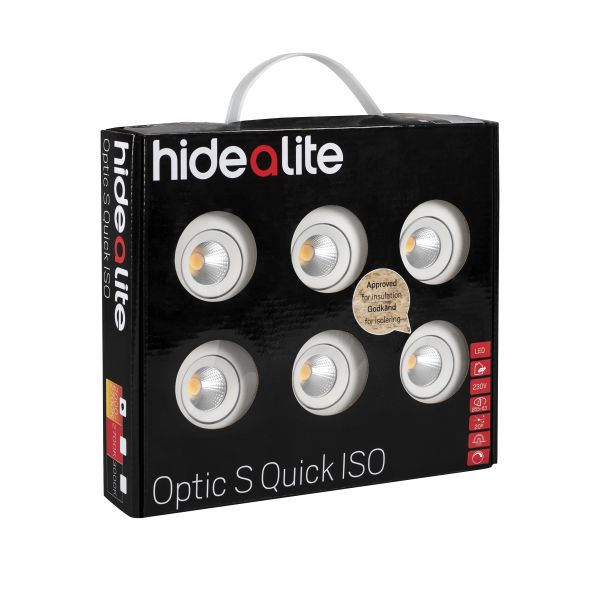 Hide-a-Lite DL Optic S Quick Downlight 6-pack, vit 3000K