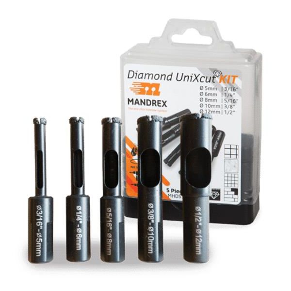 Mandrex UniXcut Diamanthålsågsats 5 delar