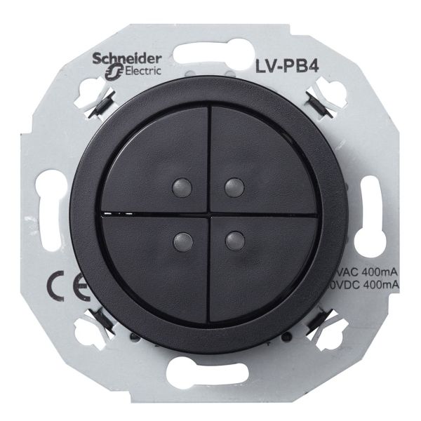 Schneider Electric WDE011272 Klenspänningsknapp svart 4-pol