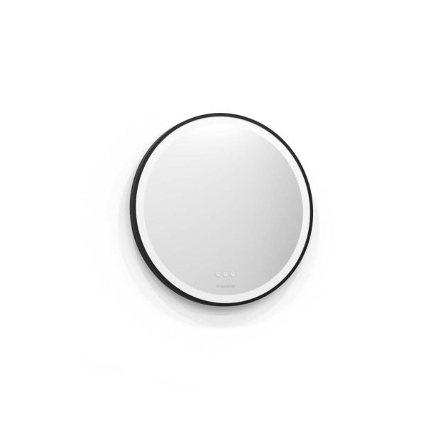 Svedbergs Ista Spegel svart, Ø60 cm, LED-belysning, touch