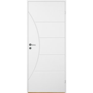 Innerdörr Bornholm - Kompakt dörrblad med spårfräst dekor A9 + Handtagskit - Blankt - Enkla inomhusdörrar, Innerdörrar, Dörrar &