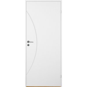 Innerdörr Bornholm - Kompakt dörrblad med spårfräst dekor A7 + Handtagskit - Blankt - Enkla inomhusdörrar, Innerdörrar, Dörrar &