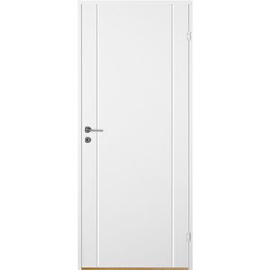 Innerdörr Bornholm - Kompakt dörrblad med spårfräst dekor A5 + Handtagskit - Blankt - Enkla inomhusdörrar, Innerdörrar, Dörrar &