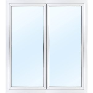 Parfönsterdörr 2-glas - Utåtgående - PVC - Klarglas, Vänsterhängd - PVC-fönster, Fönster
