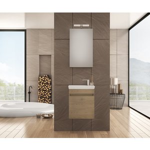 Badrumsmöbler Luxus 45 - Träimitation med spegelskåp - Badrumspaket, Badrumsmöbler