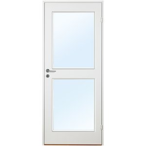 Innerdörr Orust - Kompakt dörrblad, slätt med 2 glasparti G03 + Handtagskit - Blankt - Enkla inomhusdörrar, Innerdörrar, Dörrar