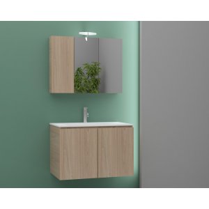 Badrumsmöbler Verona 75 - Beige med spegelskåp - Badrumspaket, Badrumsmöbler