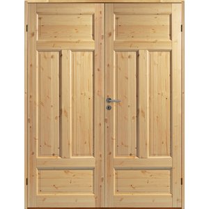 Parinnerdörr Kungsholmen Furu - 4-spegel - Massiv + Handtagskit - Blankt - Parinnerdörrar, Innerdörrar, Dörrar & portar