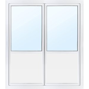 Pardörr med fönster 3-glas - Utåtgående - PVC - U-värde 0,96 - Klarglas, Vänsterhängd - PVC-fönster, Fönster
