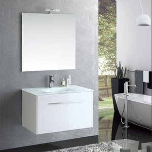 Badrumsmöbler MF-1303 - Tvättställ med spegel - Badrumspaket, Badrumsmöbler