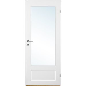 Innerdörr Bornholm - Kompakt dörrblad med spårfräst dekor & glasparti A15 - Klarglas, 9x21
