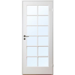 Innerdörr Gotland - Kompakt dörrblad med stort spröjsat glasparti SP12 - Klarglas, 8x20