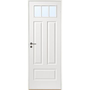 Innerdörr Gotland - Kompakt dörrblad med 4:spegel-indelning ink glasparti SP3 + Handtagskit - Matt - Enkla inomhusdörrar, Innerd