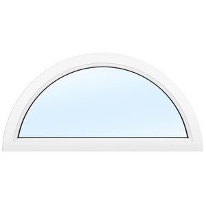 PVC-fönster | Halvmåne Fast | 3-glas - Klarglas, 8x4 - Runda fönster & Halvmånefönster, Fönster