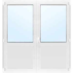 Pardörrar med fönster 3-glas Inåtgående med tilt - PVC - U-värde 0,96 - Klarglas, Standard - PVC-fönster, Fönster