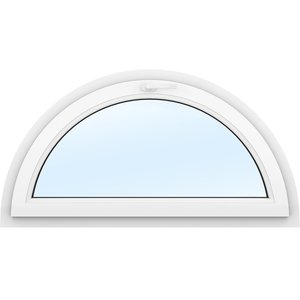 PVC-fönster | Halvmåne Öppningsbart | 3-glas - Klarglas, Vit - Runda fönster & Halvmånefönster, Fönster