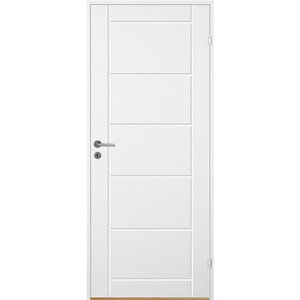 Innerdörr Bornholm - Kompakt dörrblad med spårfräst dekor A6 + Handtagskit - Blankt - Enkla inomhusdörrar, Innerdörrar, Dörrar &