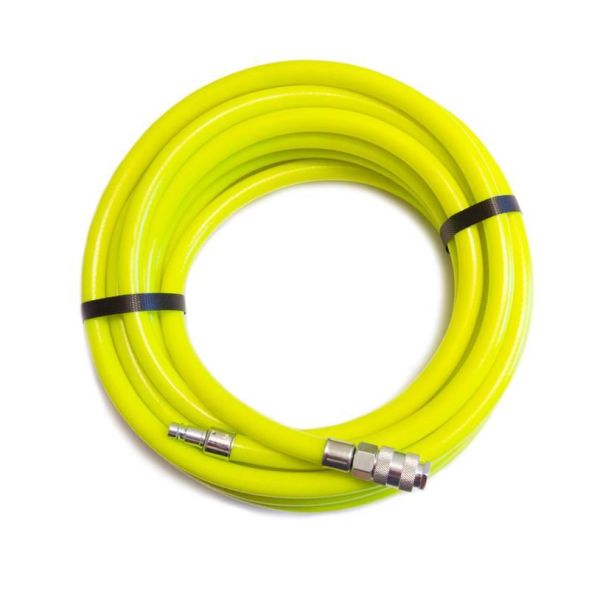 IP PVC 15033 Tryckluftsslang snabbkoppling, ftalatfri, gul/grön 15 m