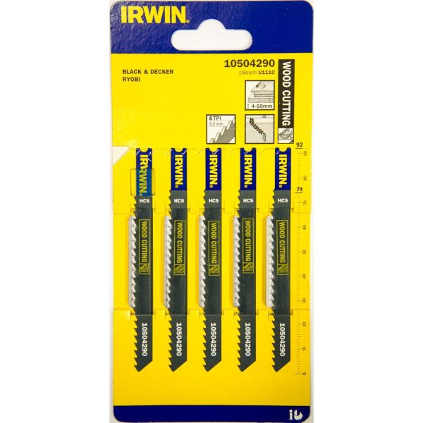Irwin 10504290 Sticksågsblad 100 mm, 8 TPI, 5-pack