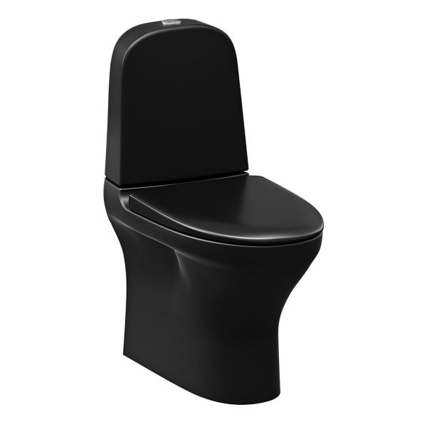 Gustavsberg Estetic 8300 Toalettstol svart, med dubbelspolning