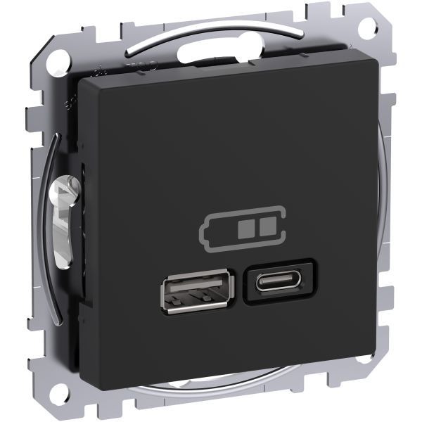 Schneider Electric Exxact WDE003983 USB-Ladduttag 2 utgångar, A+C antracitgrå
