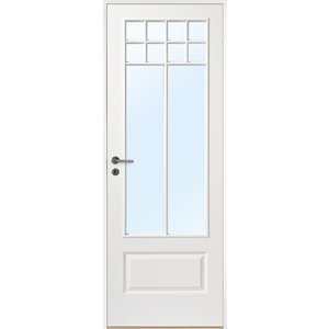 Innerdörr Gotland - Kompakt dörrblad med stort glasparti SP10S + Handtagskit - Blankt - Enkla inomhusdörrar, Innerdörrar, Dörrar