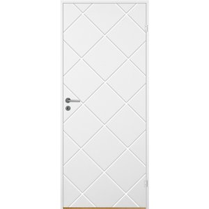 Innerdörr Bornholm - Kompakt dörrblad med spårfräst dekor A12 + Handtagskit - Blankt - Enkla inomhusdörrar, Innerdörrar, Dörrar