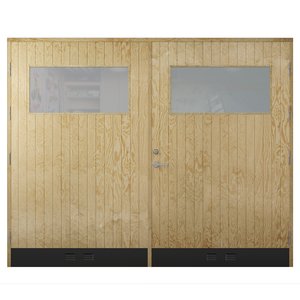 Garageport 18° Rak Panel Glas + Karmhylsor - Slagportar, Garageportar, Dörrar & portar