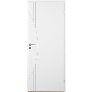 Innerdörr Bornholm - Kompakt - Spårfräst dekor X9 + Handtagskit - Blankt - Enkla inomhusdörrar, Innerdörrar, Dörrar & portar