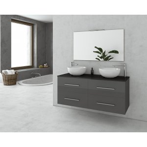 Badrumsmöbler Torino 120 - Antracitfärgat med spegel - Badrumspaket, Badrumsmöbler